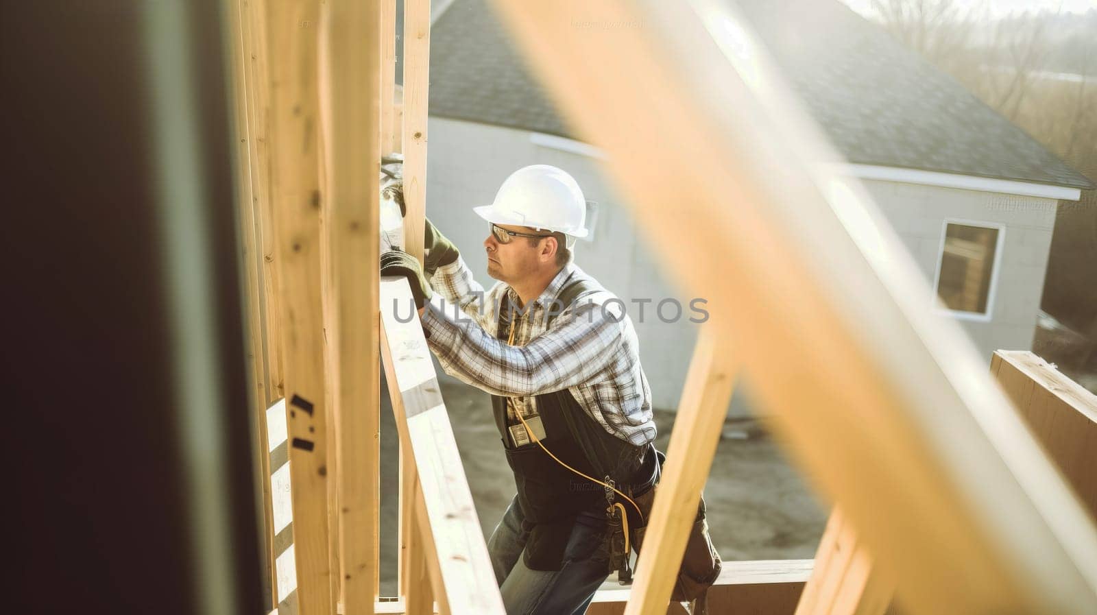 Constructorwhile working on the building, new housing development