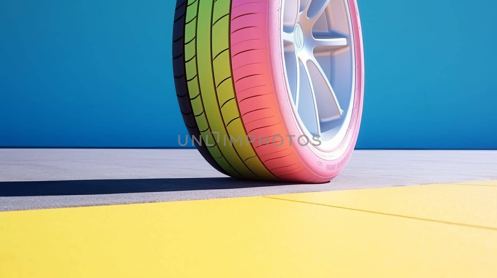 Pasel colored tires. Abstract photograph