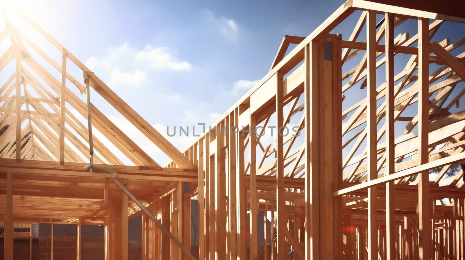 A house being built. New construction