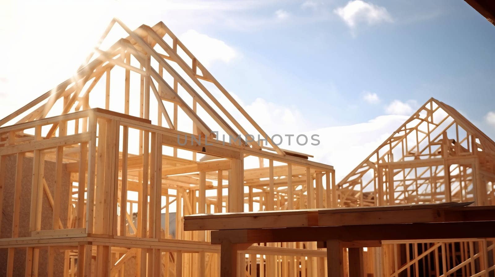 A house being built. New construction