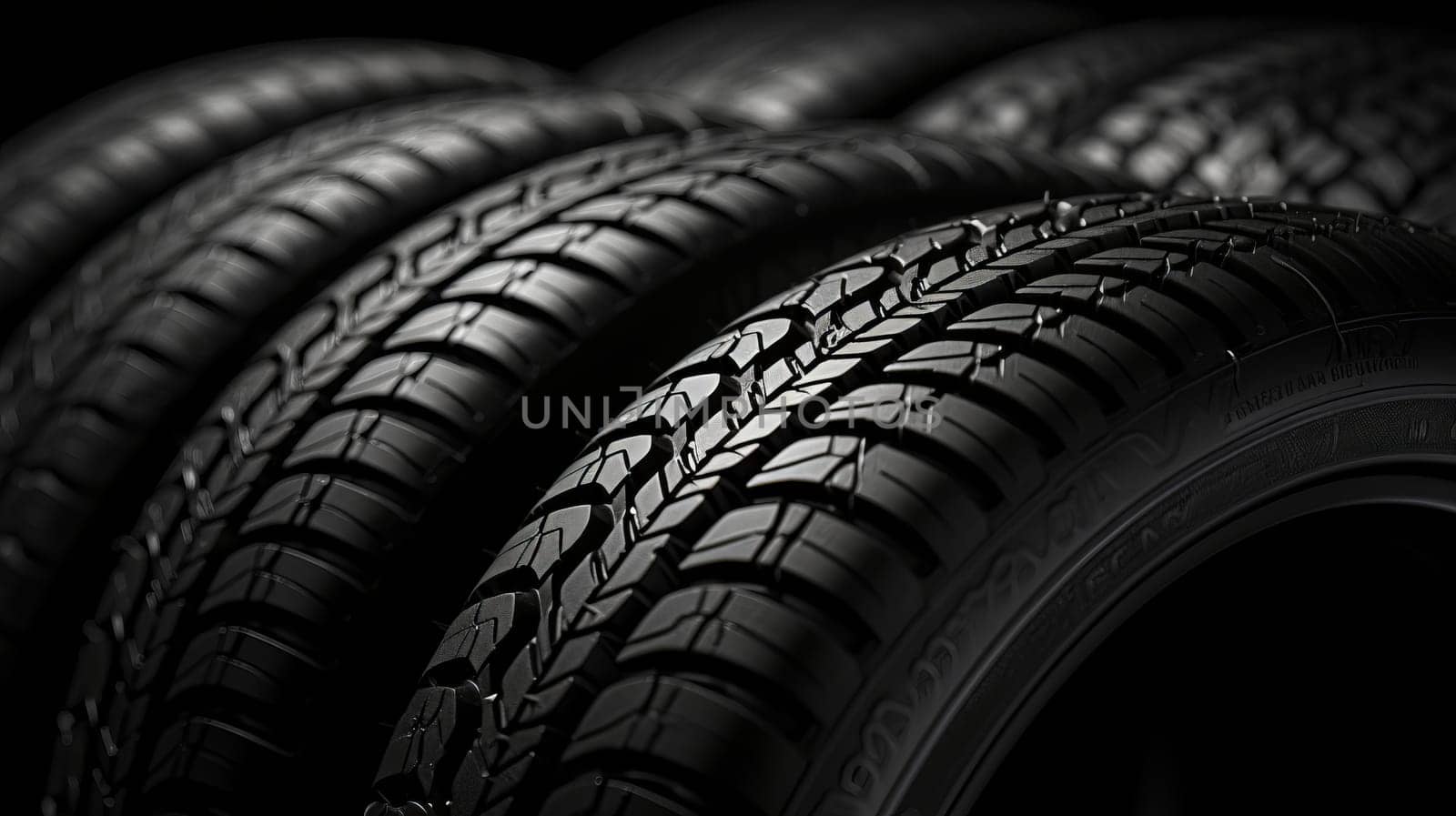 A new tire is placed on the tire storage rack in the car workshop. Be prepared for vehicles that need to change tires.