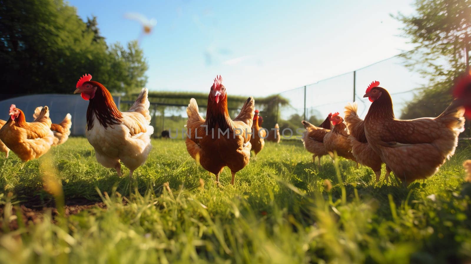 a chicken sunset