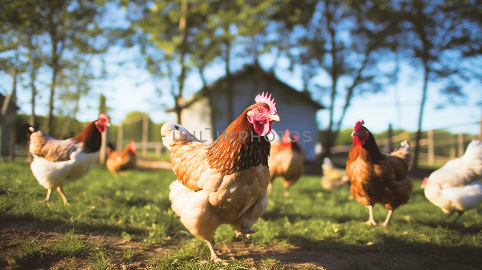 a chicken sunset