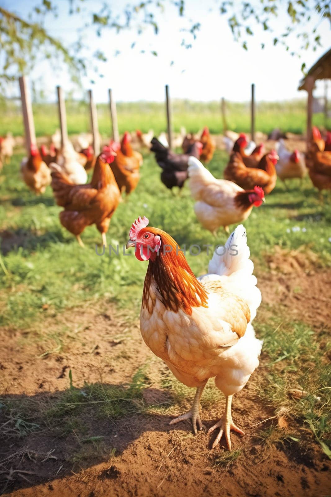 a chicken sunset