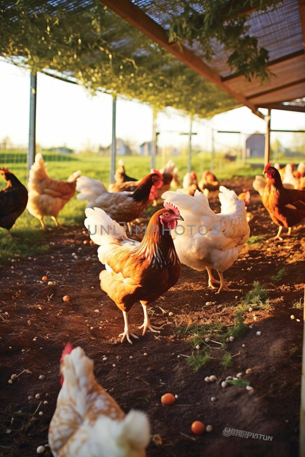 a chicken sunset