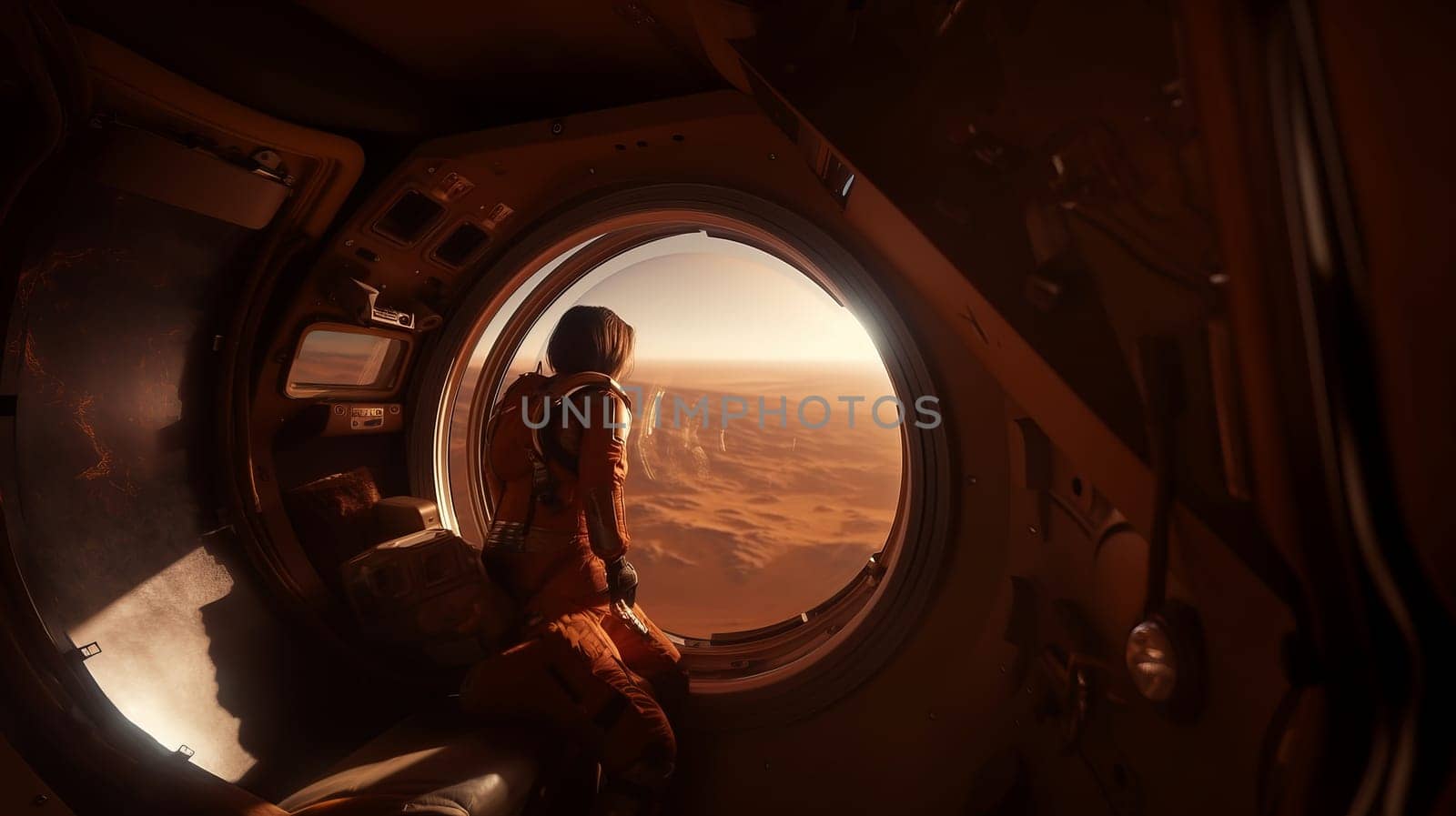 Approaching Mars. Space exploration. Space program. Human exodus to Red Planet.