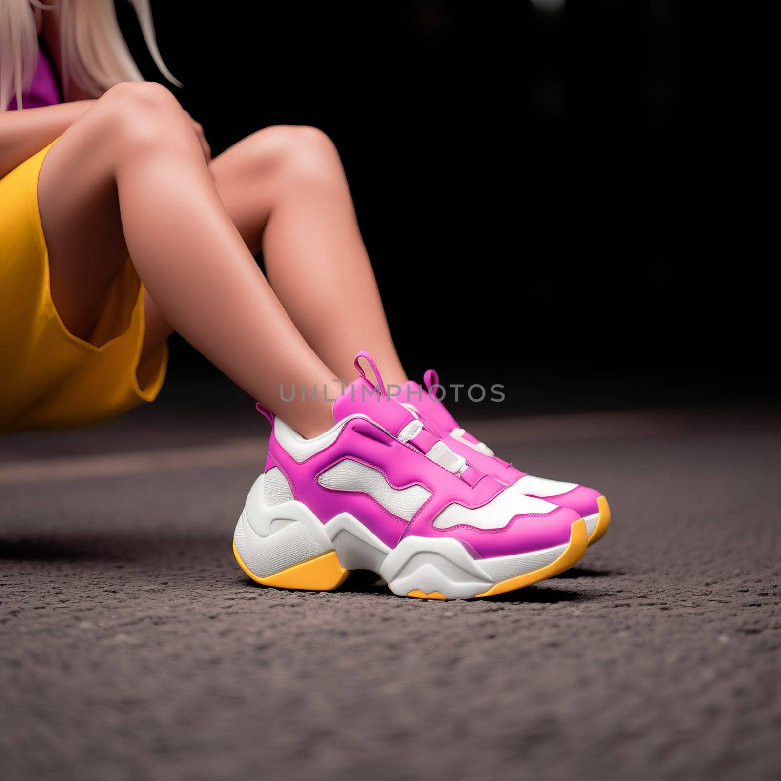 Designer luxury Cyberpunk inspired sport sneakers.