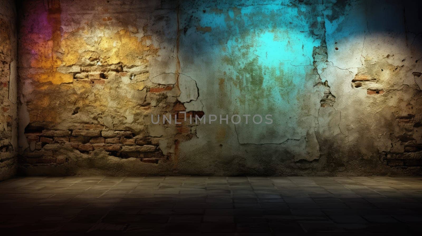 Luminous grunge concrete wall texture abstract background. Generative AI technology