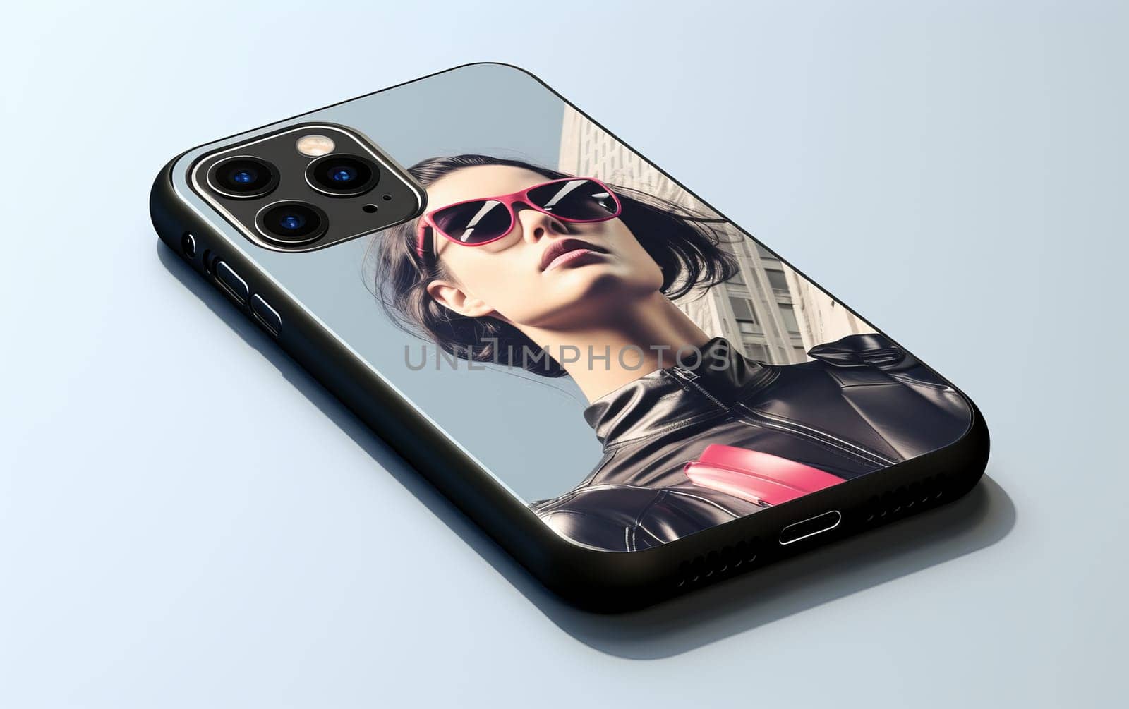 Modern smartphone iPhone durable heavy duty case with Cyperpunk Theme.