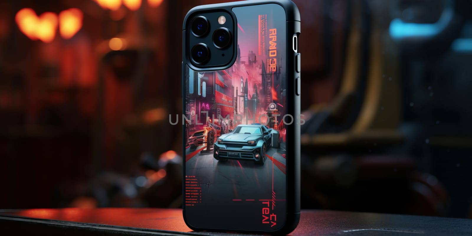 smartphone iPhone durable heavy duty case with Cyperpunk Theme.