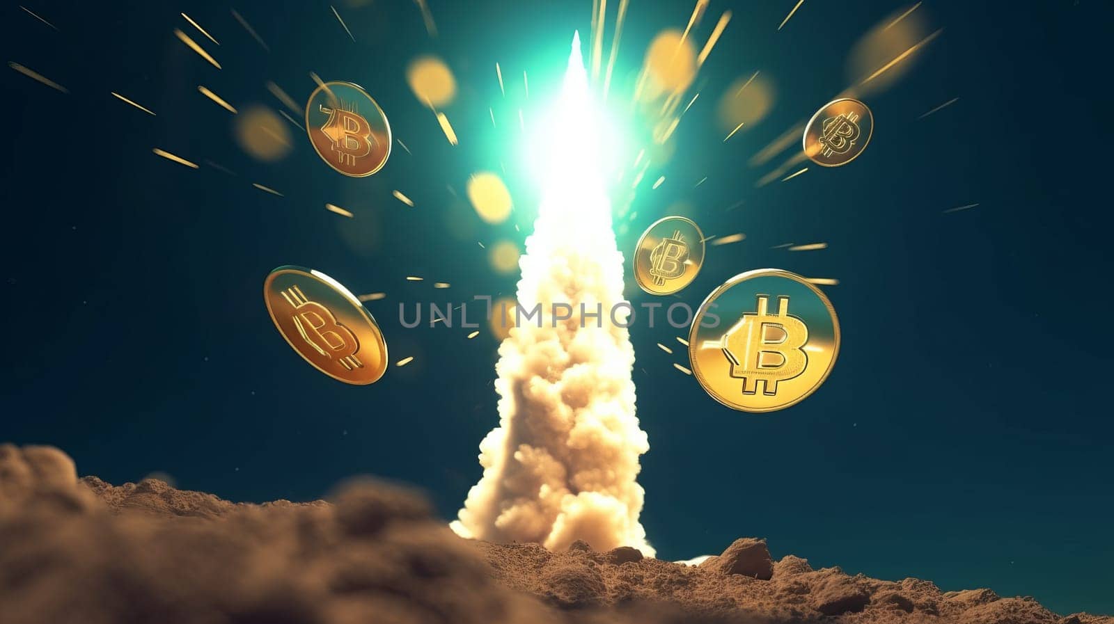 Bitcoin with gold around it.