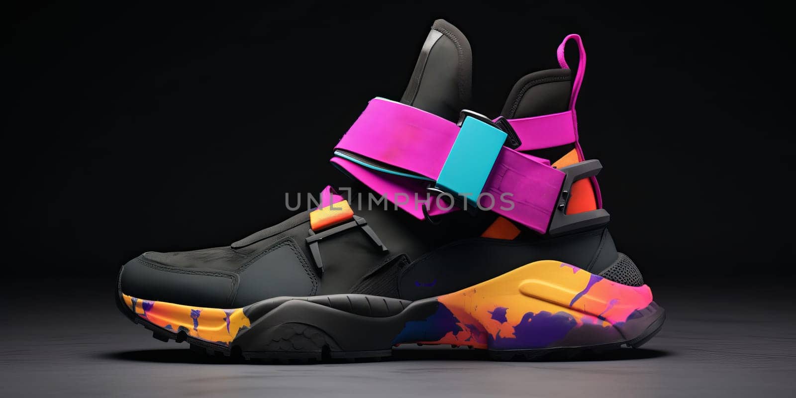 Designer luxury Cyberpunk inspired sport sneakers.