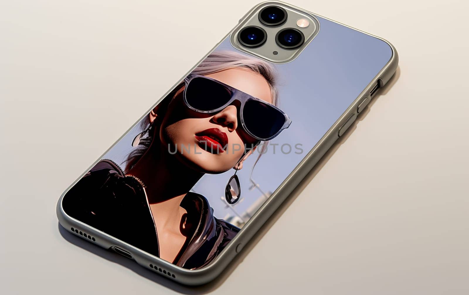 Modern smartphone iPhone durable heavy duty case with Cyperpunk Theme.