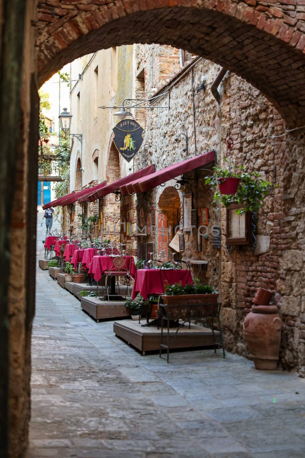 Massa Marittima, Italy - Sept 11, 2022: The old town  of Massa Marittima, also known as the Citta Slow, in Tuscany, Italy