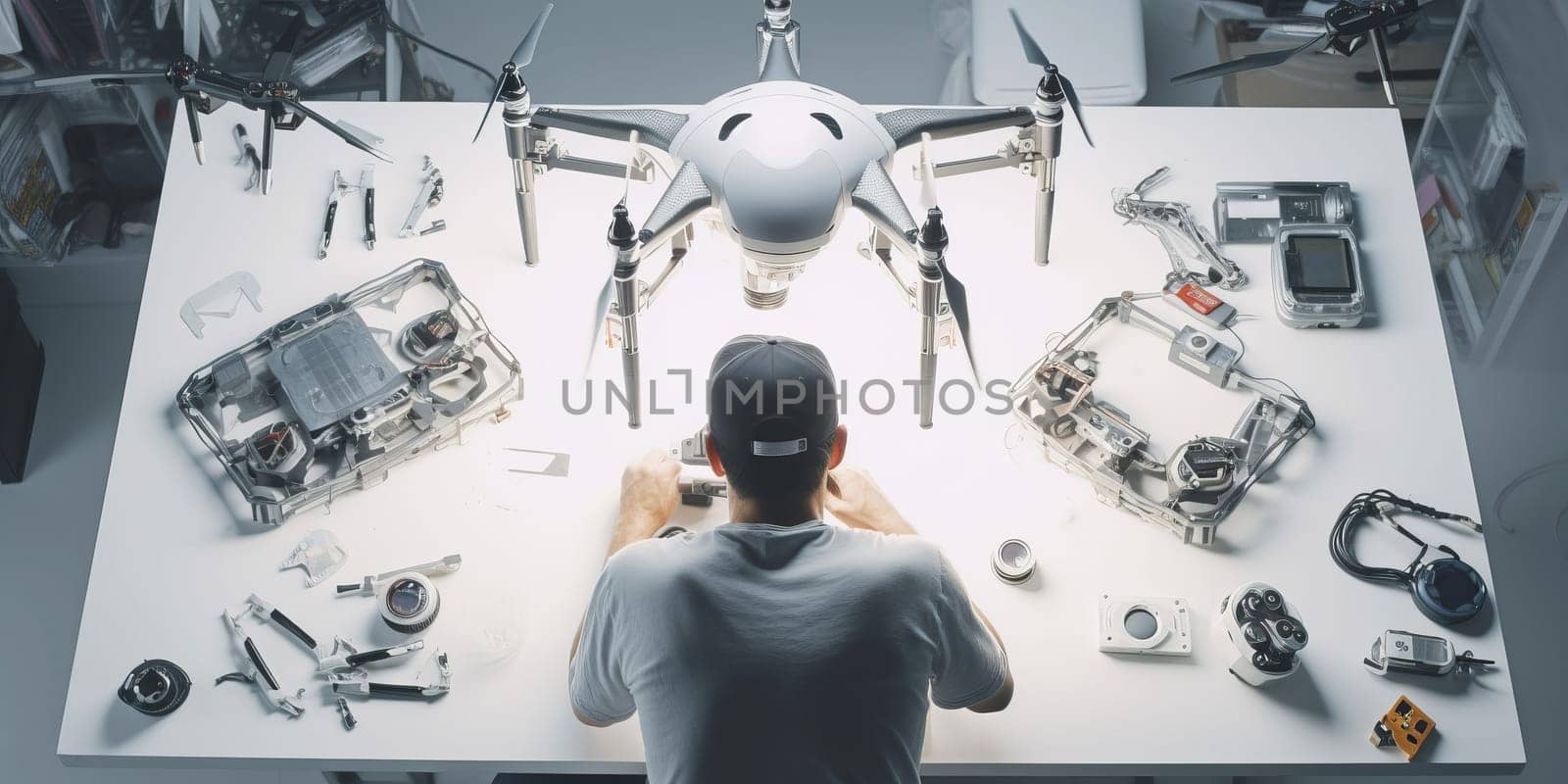 soldering part of an esc of an fpv drone being assembled