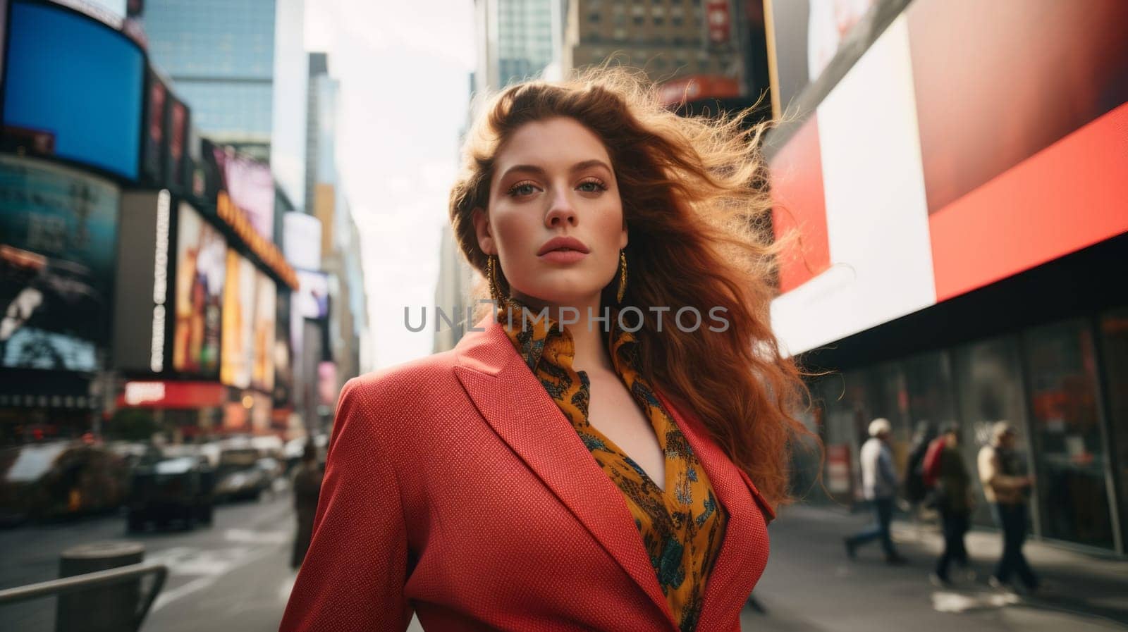 Plus size woman in the city.