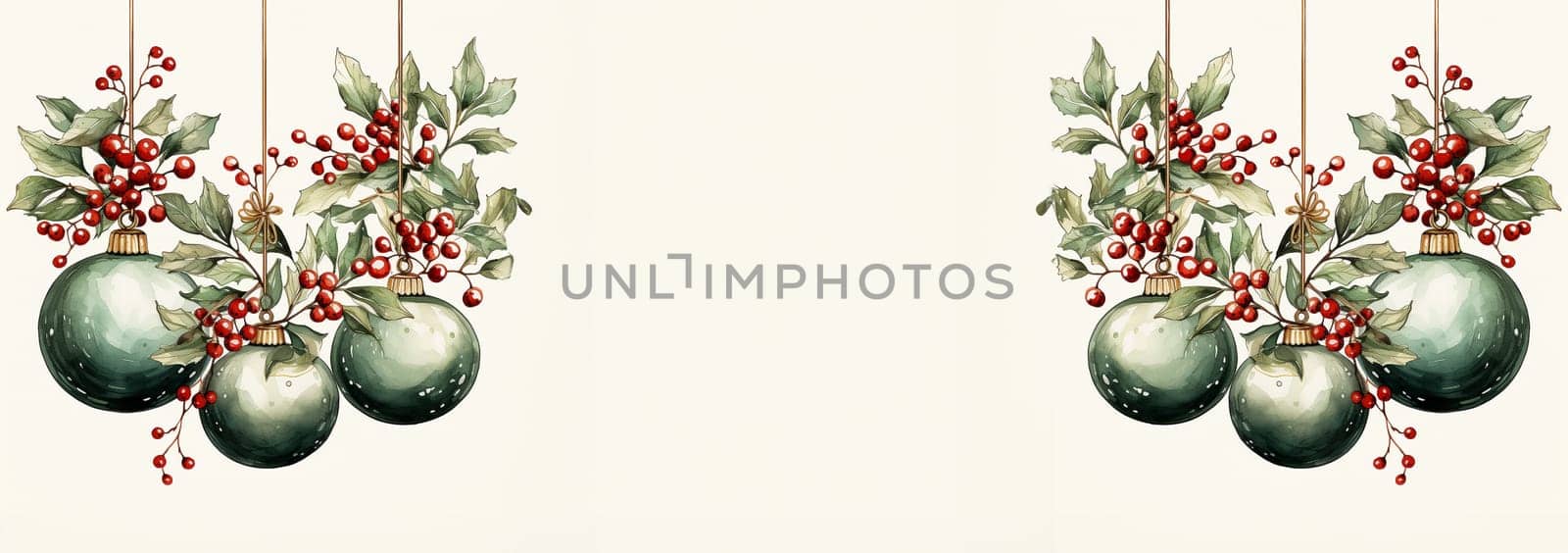 Happy Holiday and Merry Christmas template stylish vintage design. design for Christmas greetings card colorful color. Typography and icon for Xmas background, banners or posters. Winter holidays design elements Copy space. Christmas ball,berries and branches. Space for text