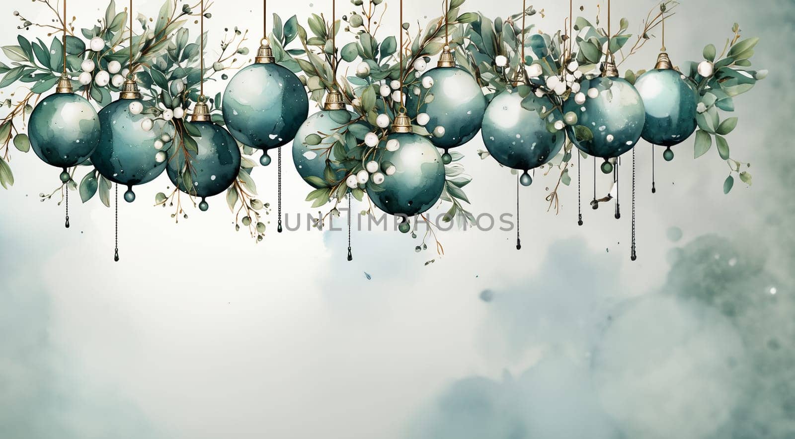 Happy Holiday and Merry Christmas template stylish vintage design. design for Christmas greetings card colorful color. Typography and icon for Xmas background, banners or posters. Winter holidays design elements Copy space. Christmas ball,berries and branches. Space for text