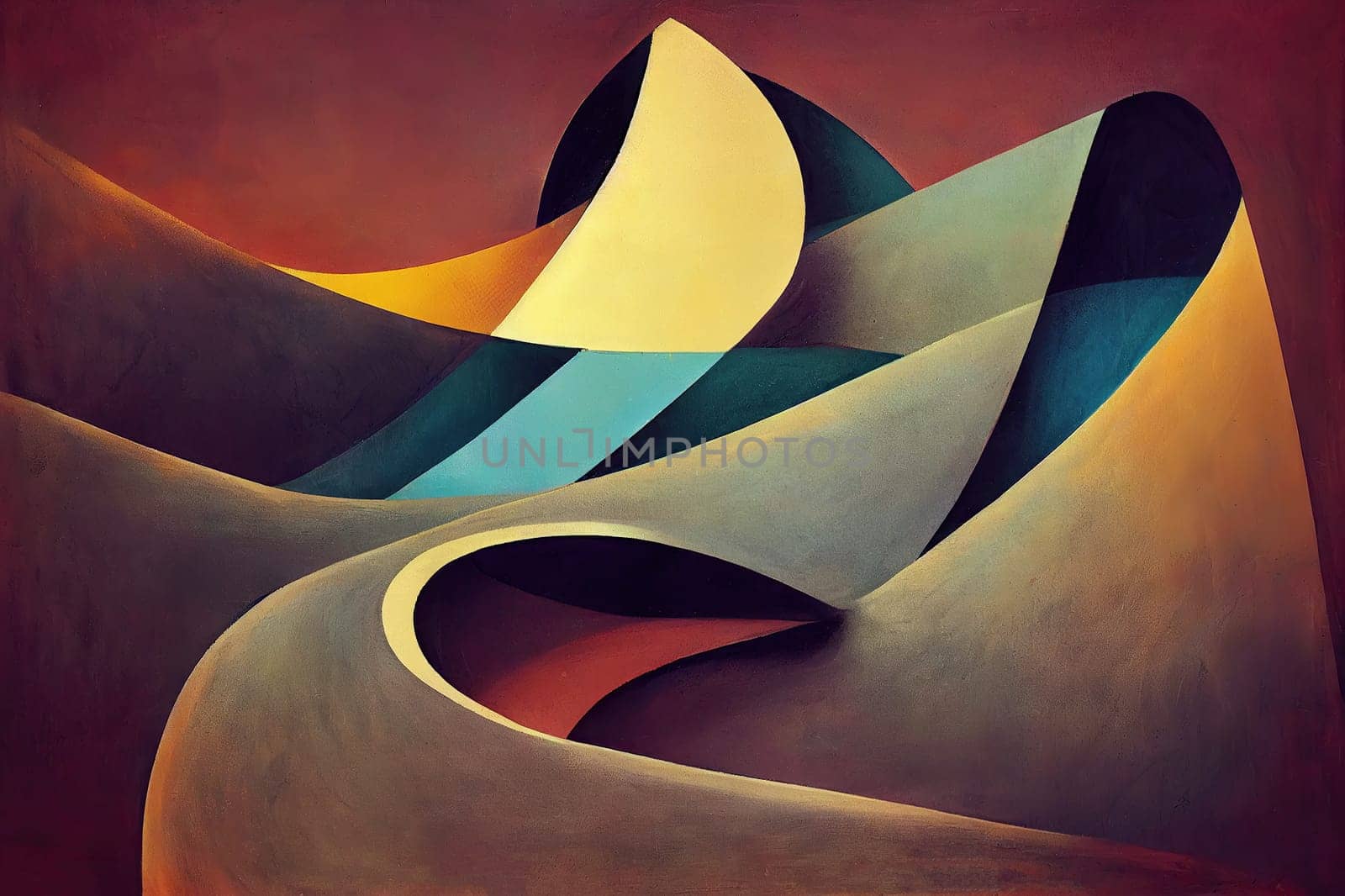 A colorful artwork with abstract geometric pattern background. Artificial Art