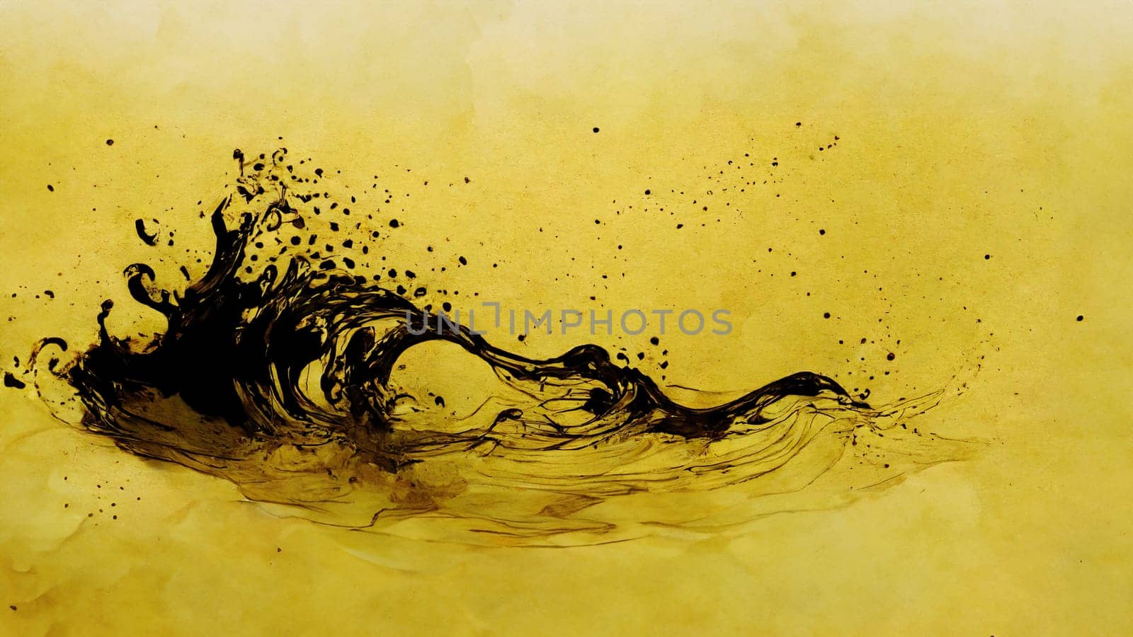 Abstract yellow aqua background with white splashes and modern design. artificial art