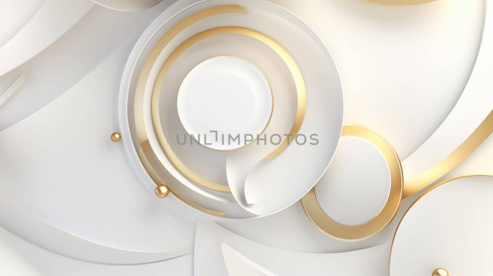 White and golden geometric abstract background. Generative AI design