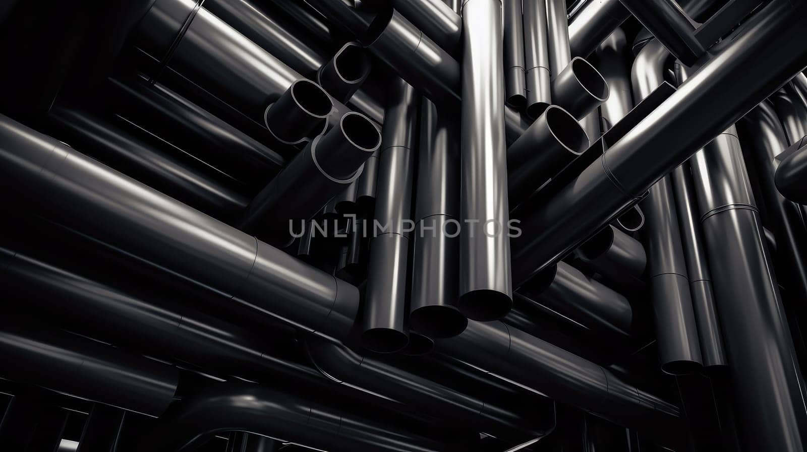 Interlacing of engineering pipes. Generative AI design