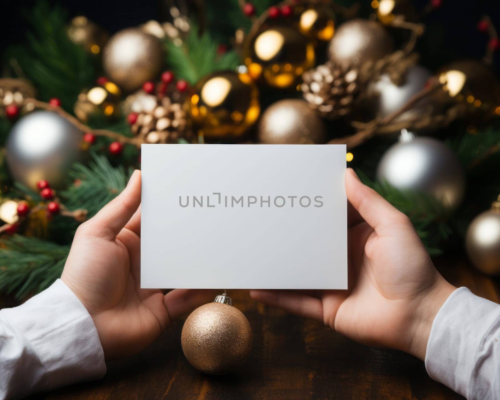 Blank notepad with customizable space for text. Holiday season and Christmas celebration.