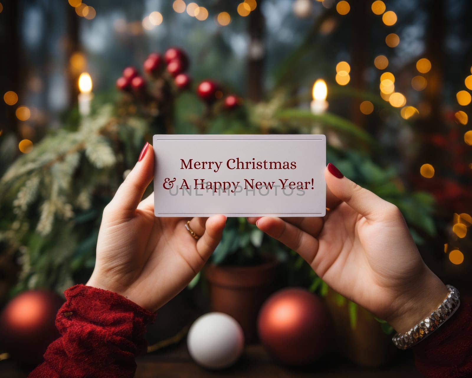 Blank notepad with customizable space for text. Holiday season and Christmas celebration.