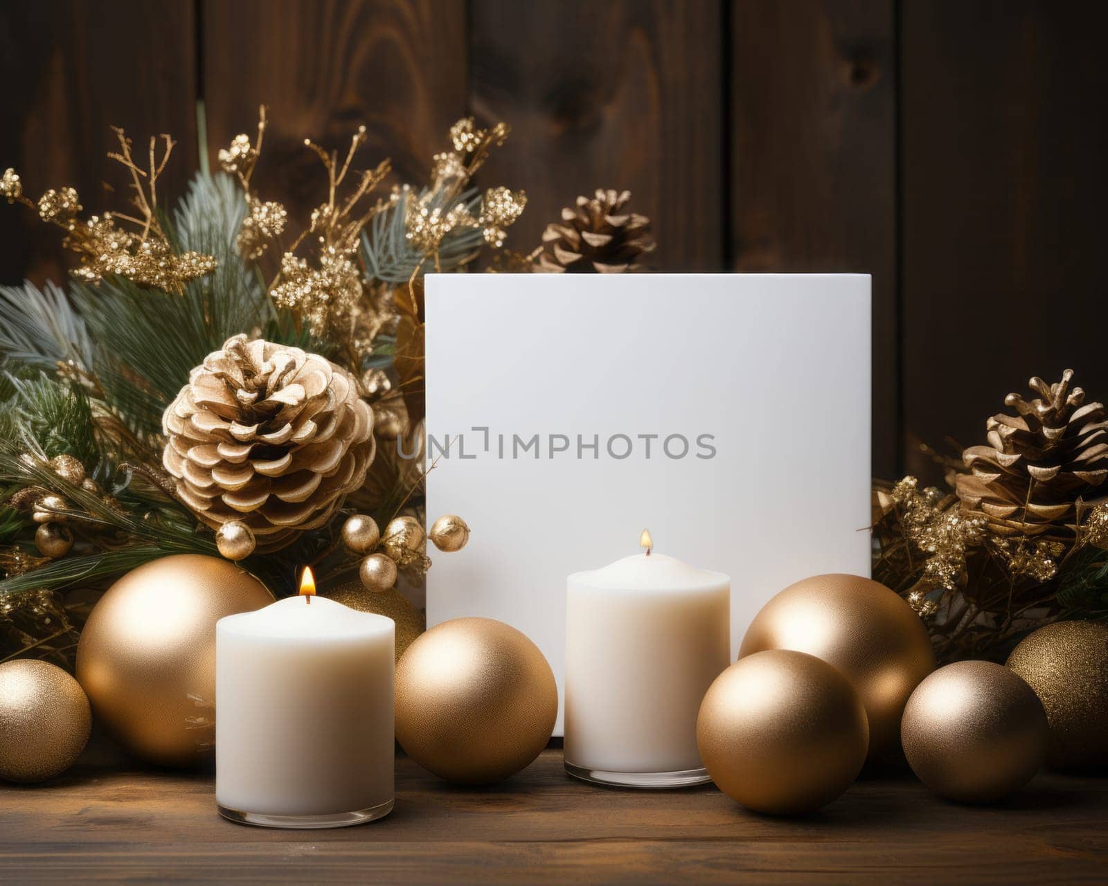 Blank notepad with customizable space for text. Holiday season and Christmas celebration.