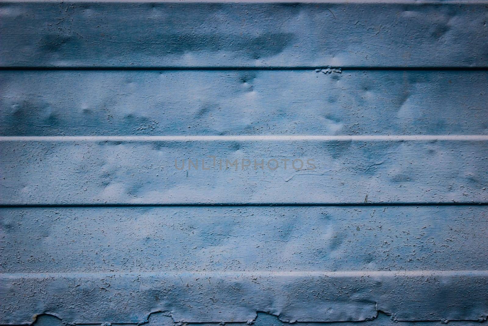 Texture blue corrugated sheet metal fence. Background
