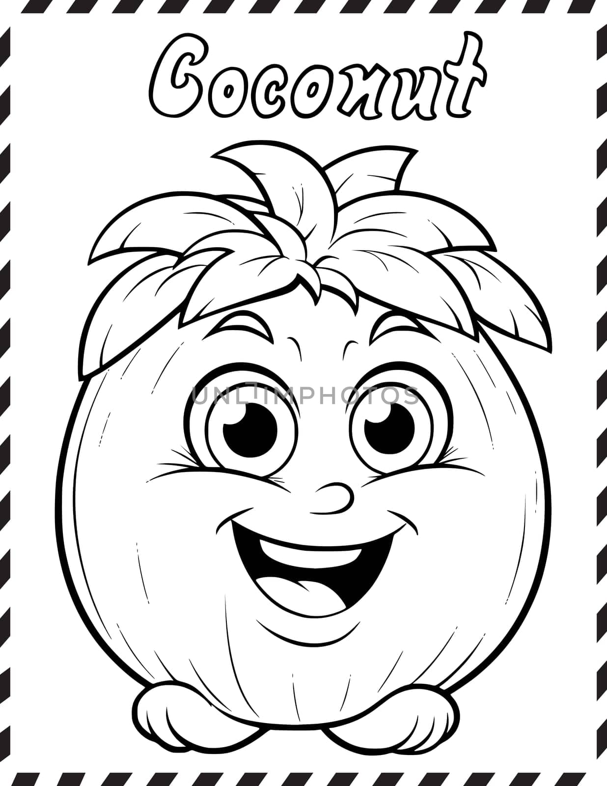 Coconut Coloring Page for Kids