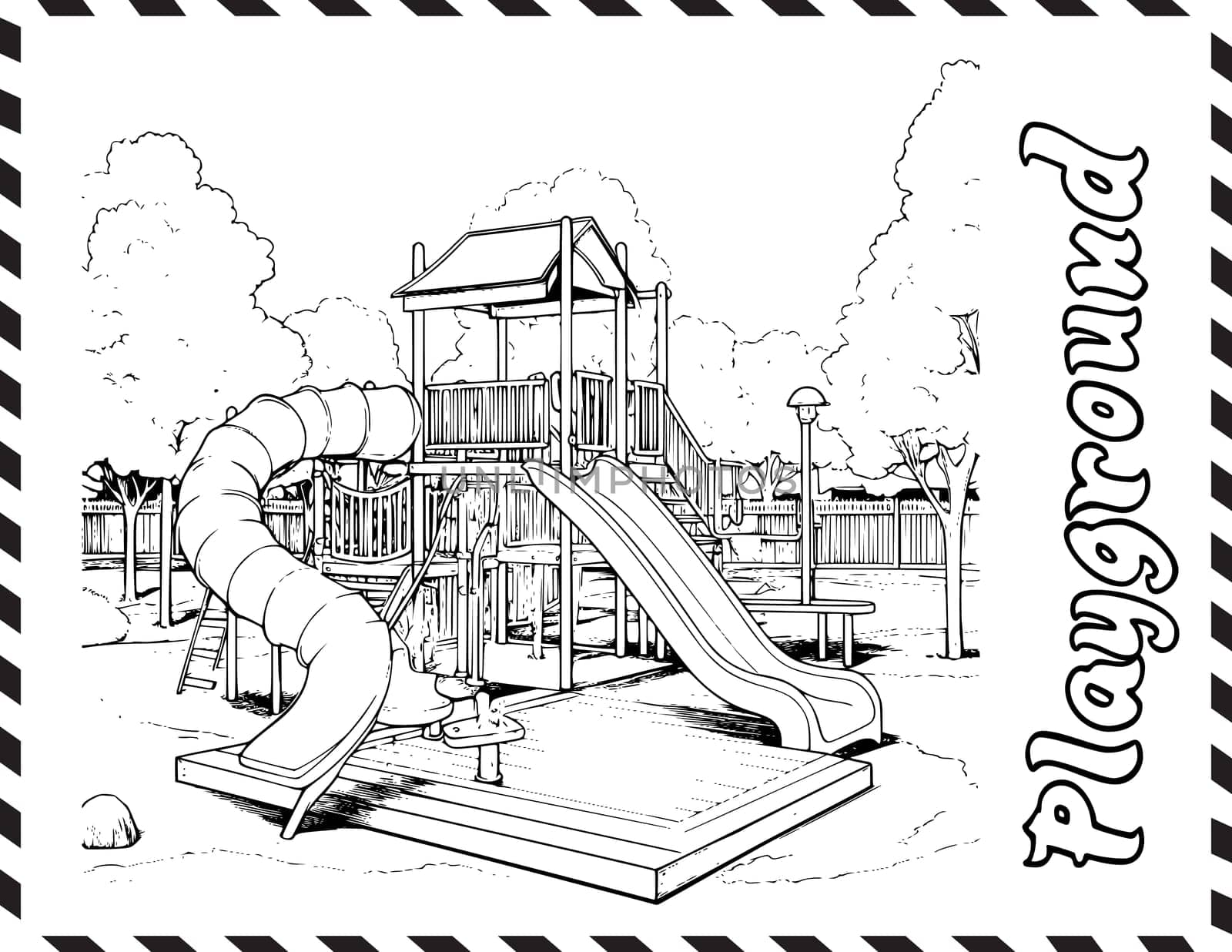 Children's Playground Coloring Pages Drawing For Kids
