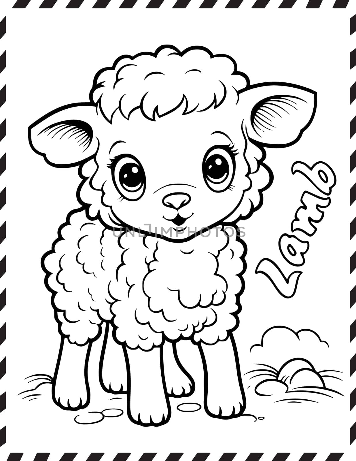 Coloring Book Children Cute Little Lamb Coloring Page For Kids