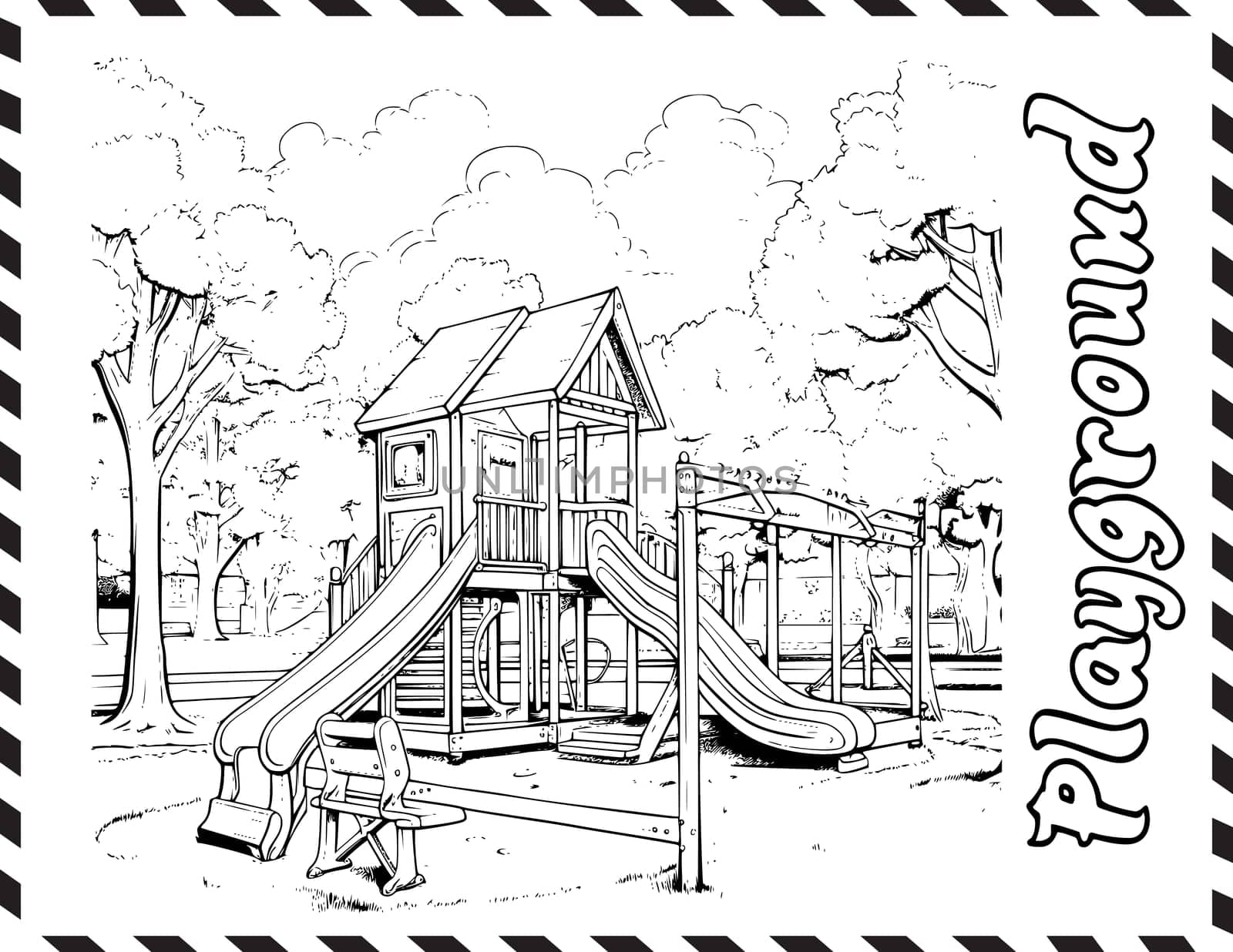 Children's Playground Coloring Pages Drawing For Kids