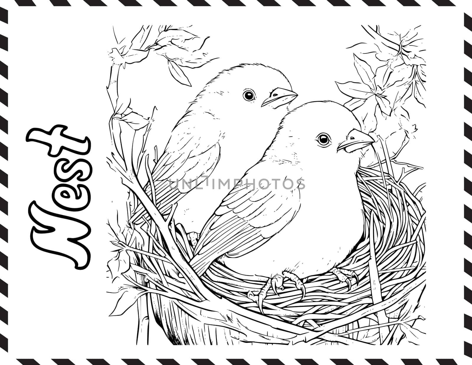 Chicks In The Nest Coloring Book  Coloring Pages for Kids