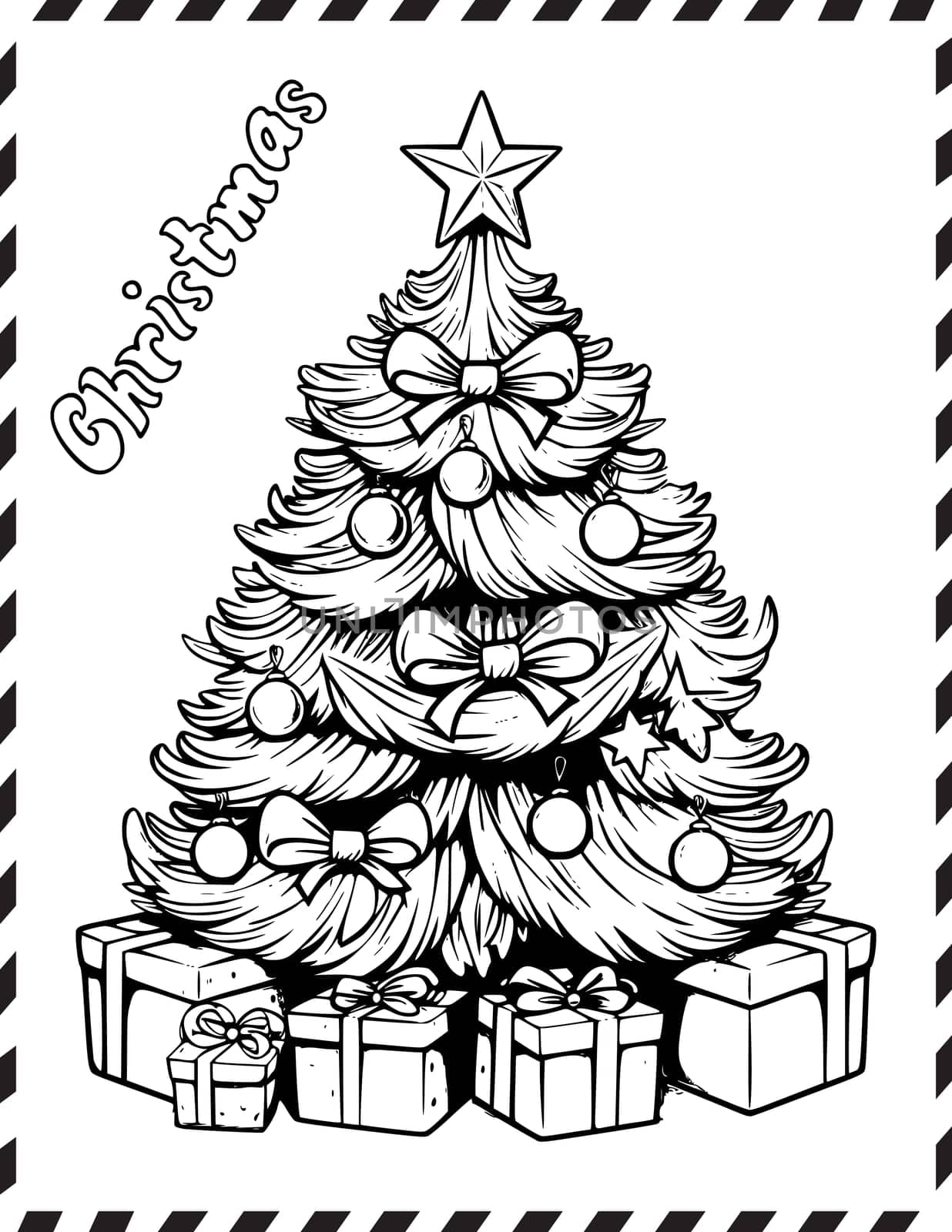 Christmas Tree Coloring Page For Kids