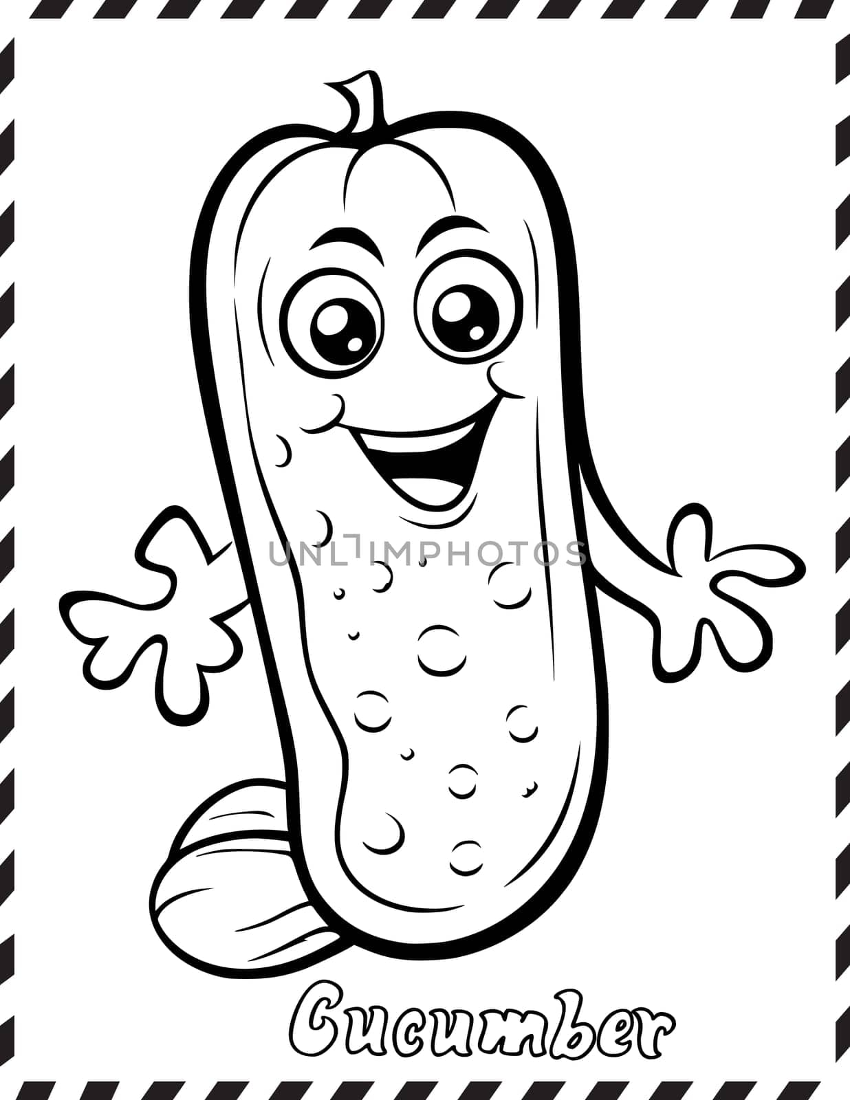Cucumber Coloring Page Drawing For Kids