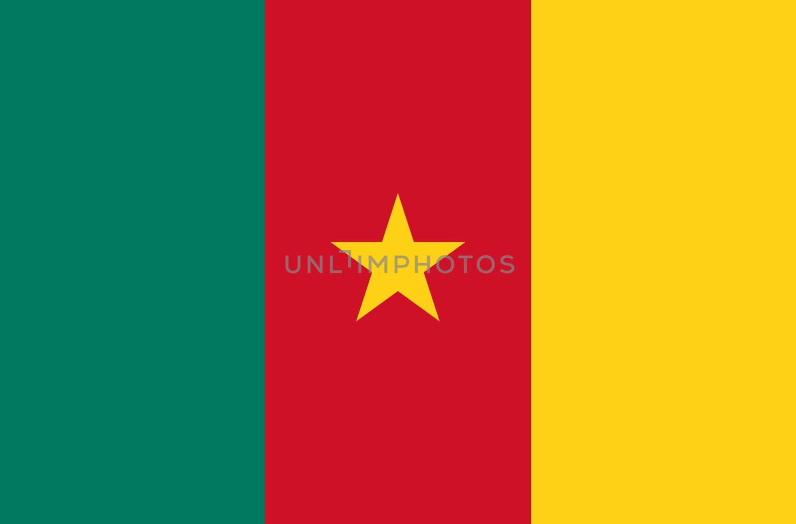Flag of Cameroon. Cameroonian flag. Cameroonian national flag. Republic of Cameroon. African country