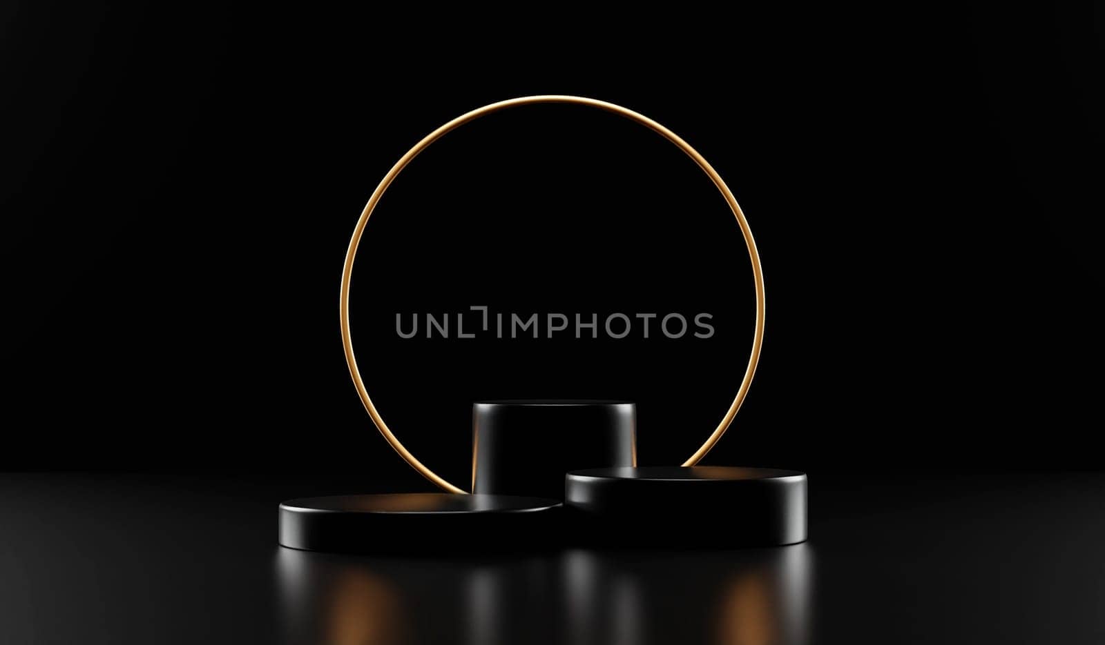 Black friday and christmas sale background with product podium stand with spotlight. Mockup promo template for business and technology premium brand display platform. 3d render