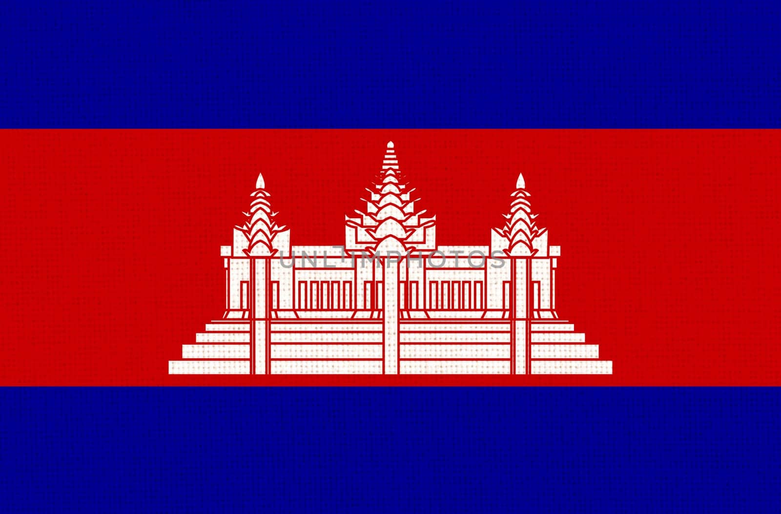 flag of Cambodia. National Cambodia flag on fabric surface. Cambodia national flag on textured background. Fabric Texture. Asian country