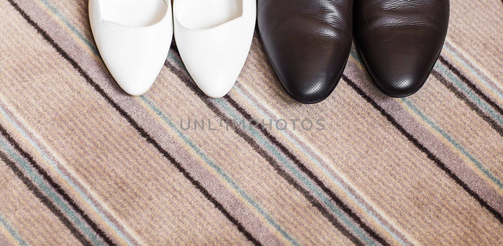 Man and woman shoes. A pair of wedding shoes