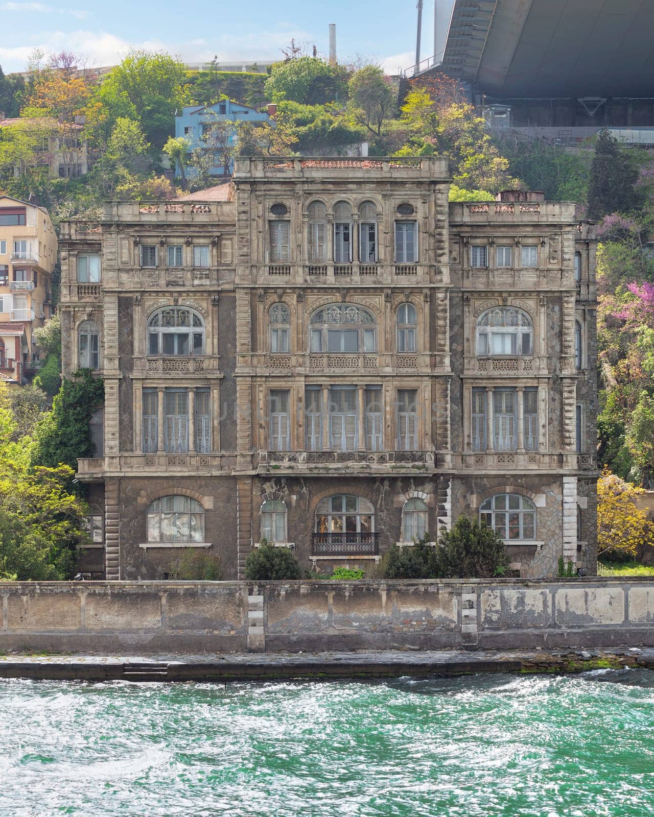 Zeki Pasa Yalisi, a traditional Turkish magnificent waterfront mansion on the shore of the Bosphorus Strait in Istanbul, Turkey