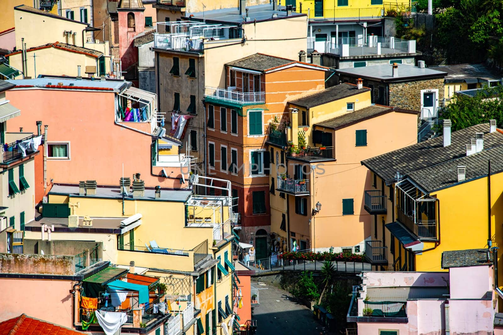 RIOMAGGIORE, ITA - SEP 17, 2023: Architecture of Riomaggiore in Liguria, Italy