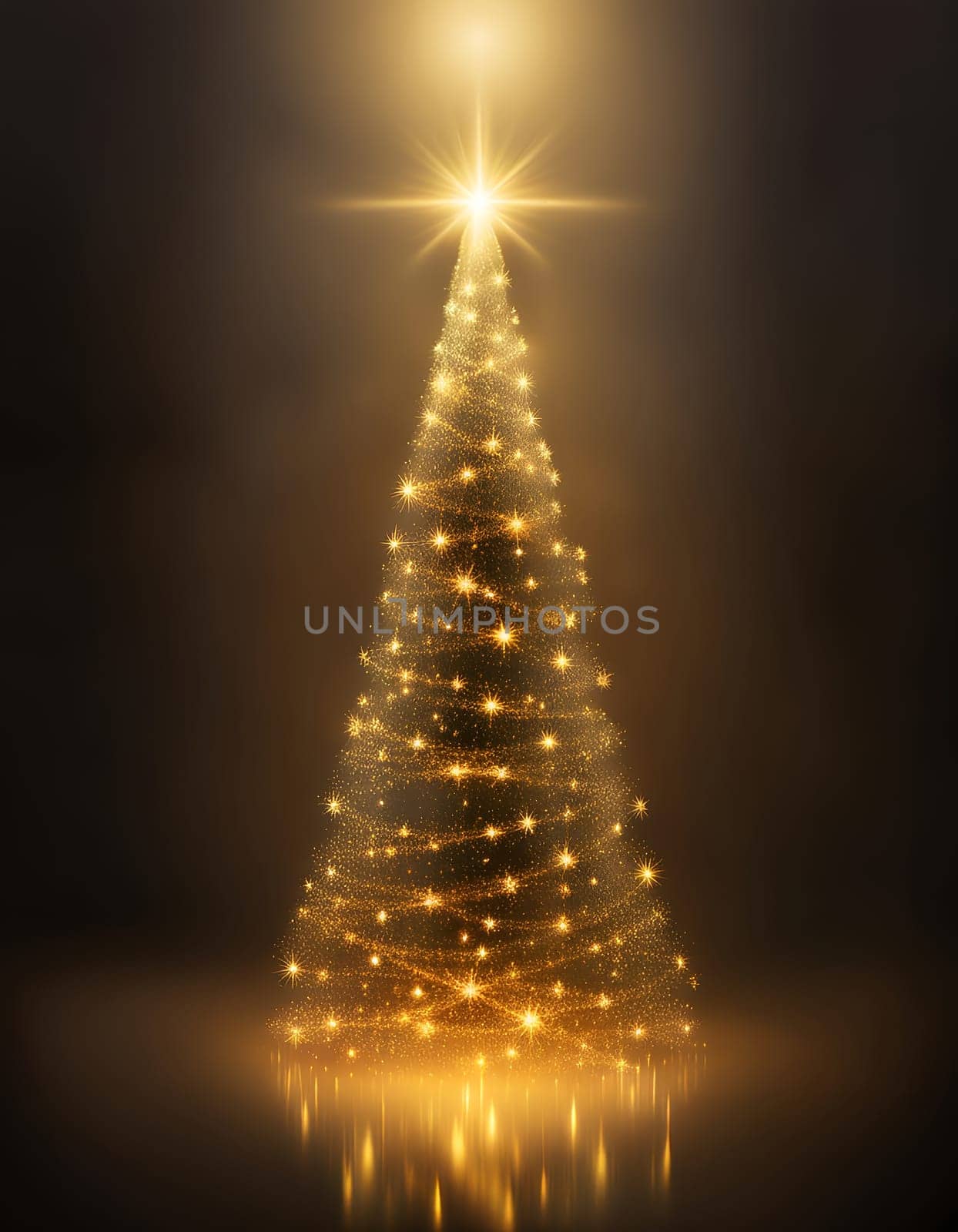 Shining and glowing Christmas tree, abstract illustration