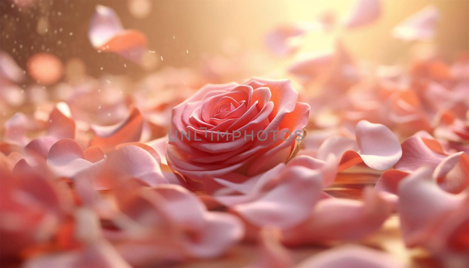 Delicate blossoming pink rose background. Blush pink watercolor fluid painting design card. Dusty rose and golden marble geode frame. Spring wedding invitation. Romantic Valentine's Day concept Valentine