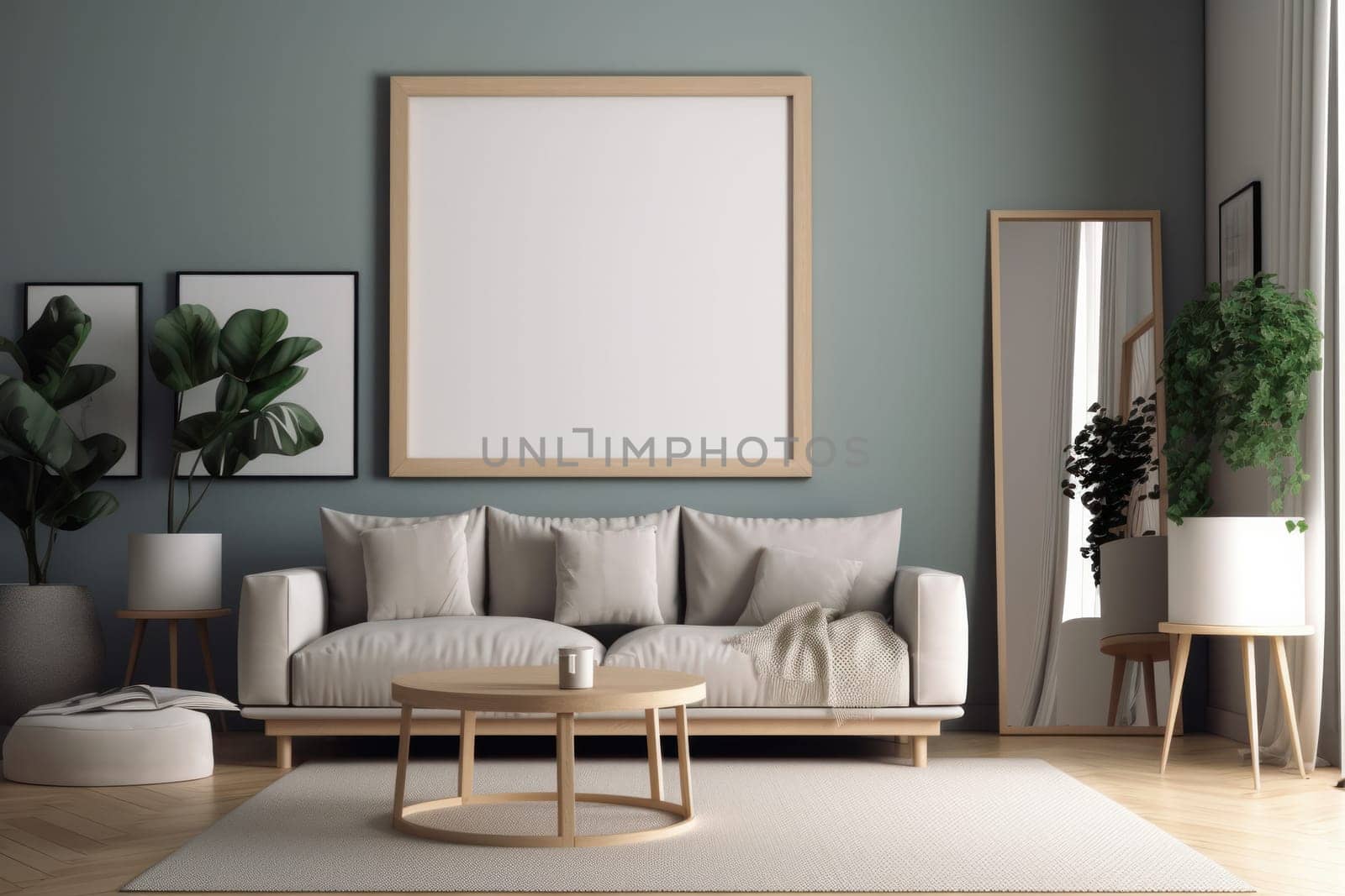 The clean, functional lines of this minimalist chair and table create a practical yet stylish living space. AI Generative.