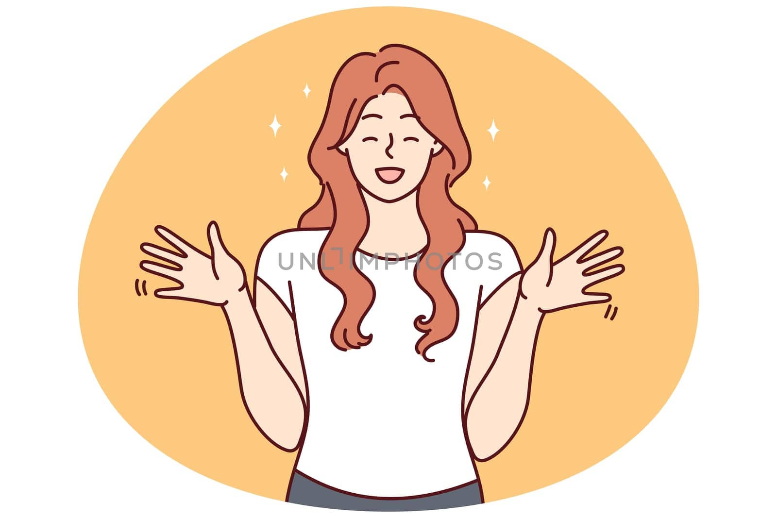 Excited woman feeling euphoric