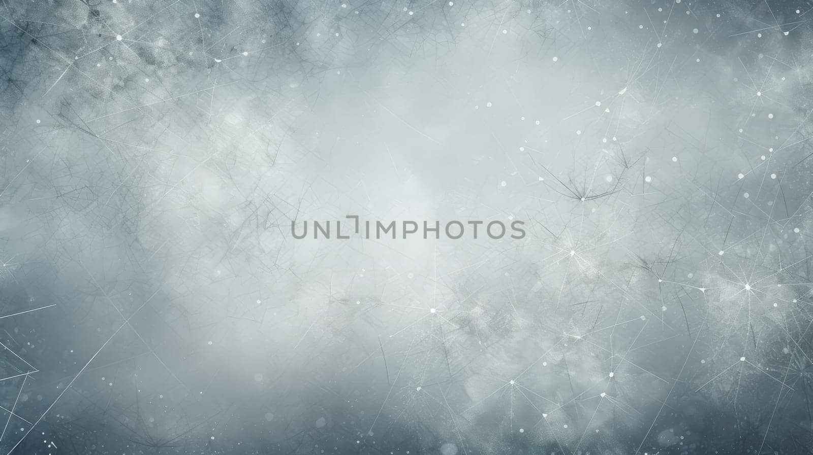 Grunge blue winter frozen background with snowflakes. Generative AI design