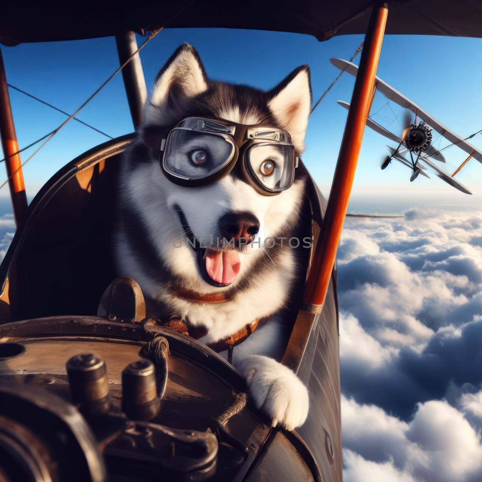 unsung hero of this dog who flew a biplane during the first world war generative ai