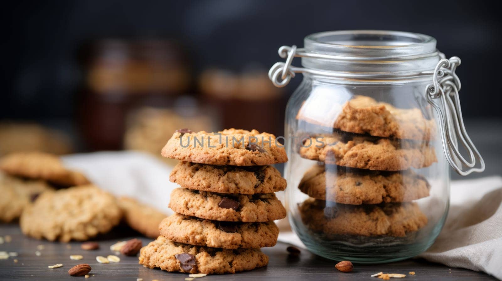 A jar of almond coconut cookies